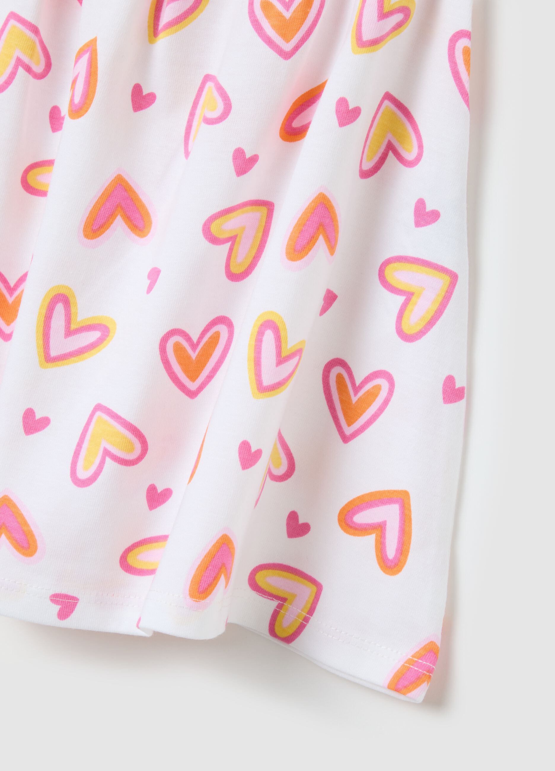 Baby girls&rsquo; multicoloured dress in 100% cotton with wide fit