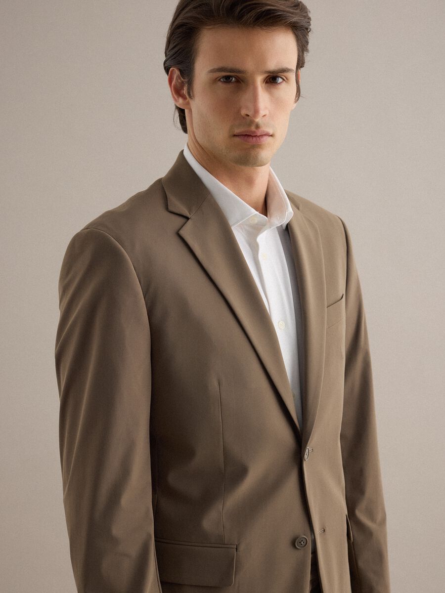 Brown Slim Fit Blazer_1