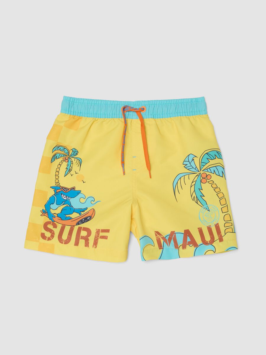 Multicolour boys&rsquo; swim shorts with tropical print_0