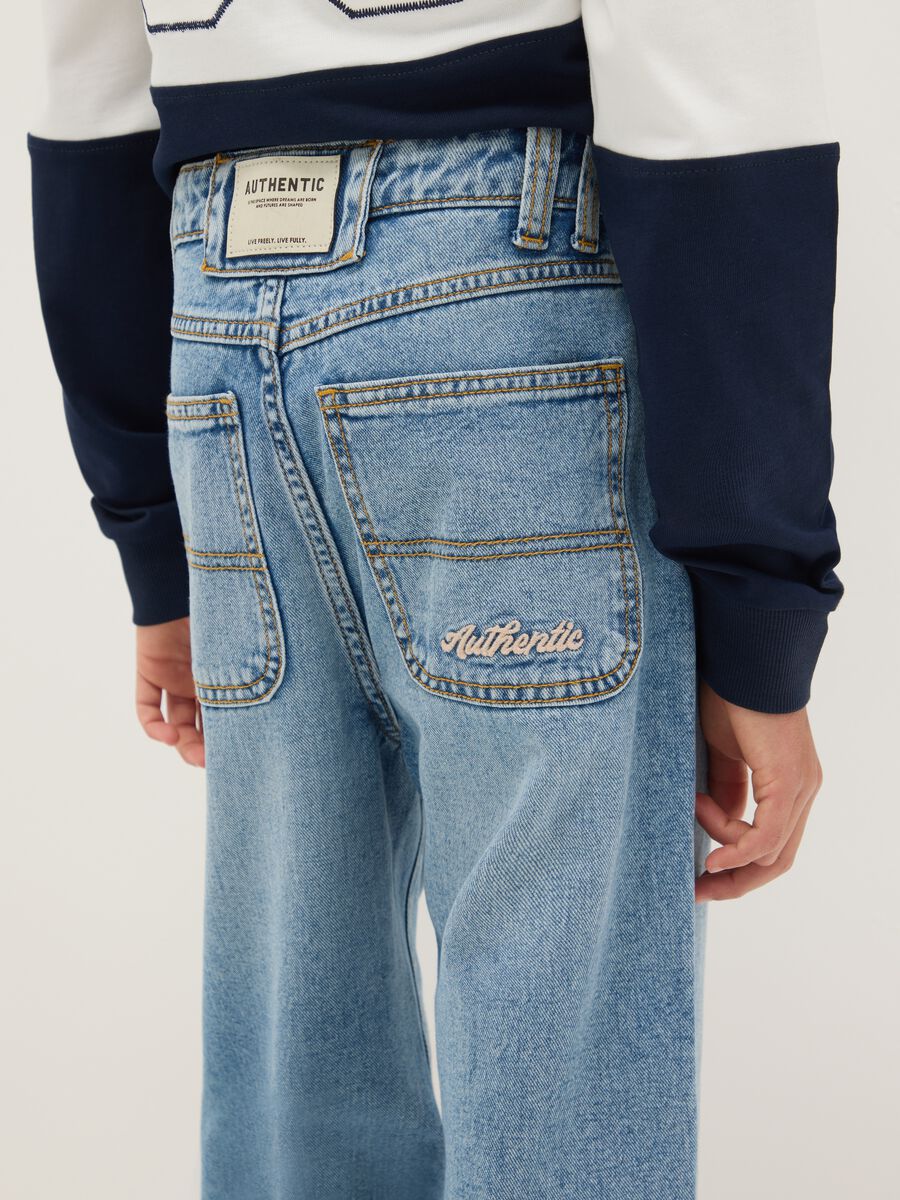 Jeans in puro cotone azzurri da ragazzo regular fit_2