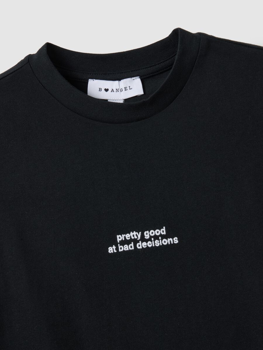 Black pure cotton regular fit t-shirt with print_5