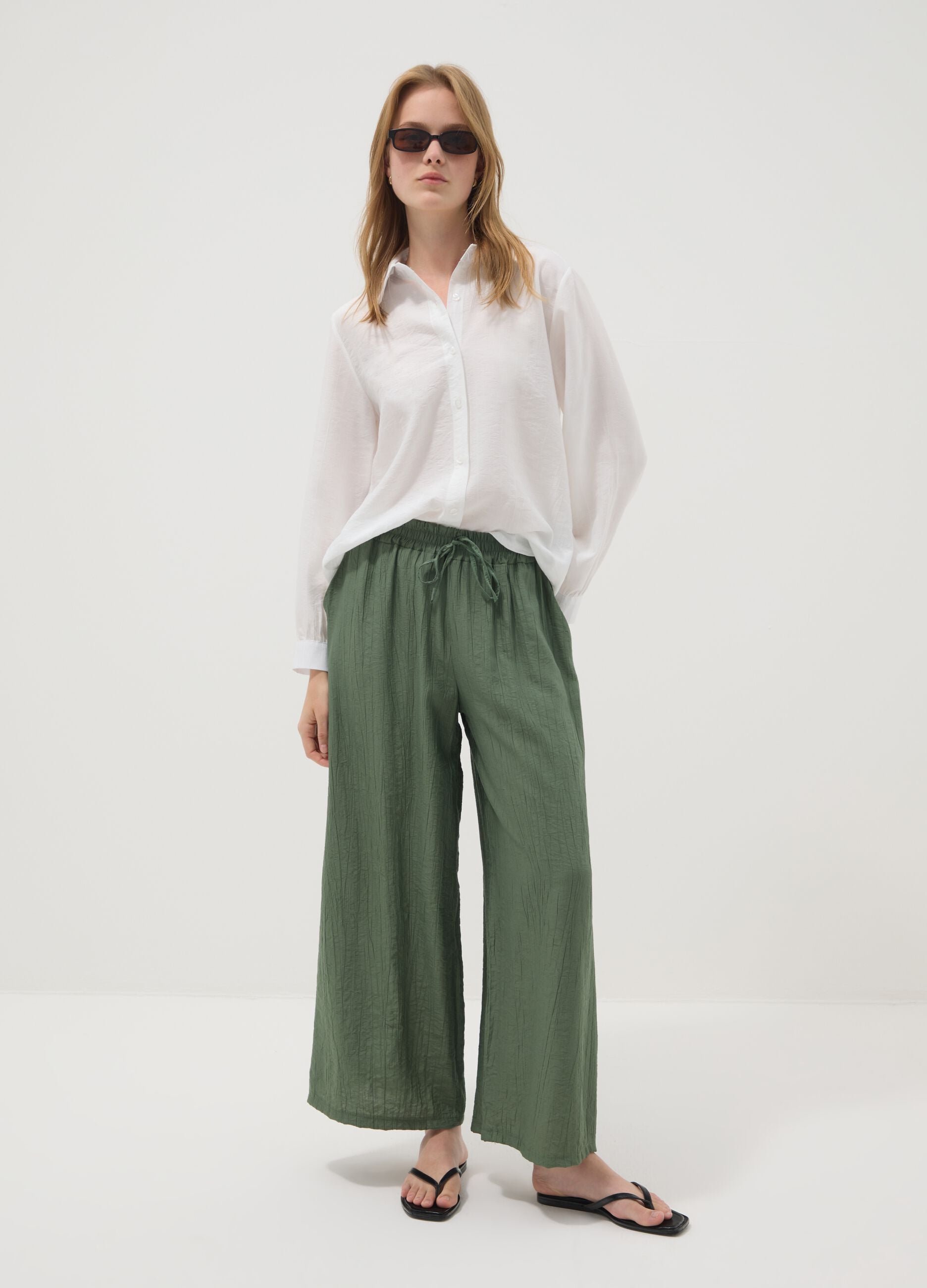 White viscose-blend shirt