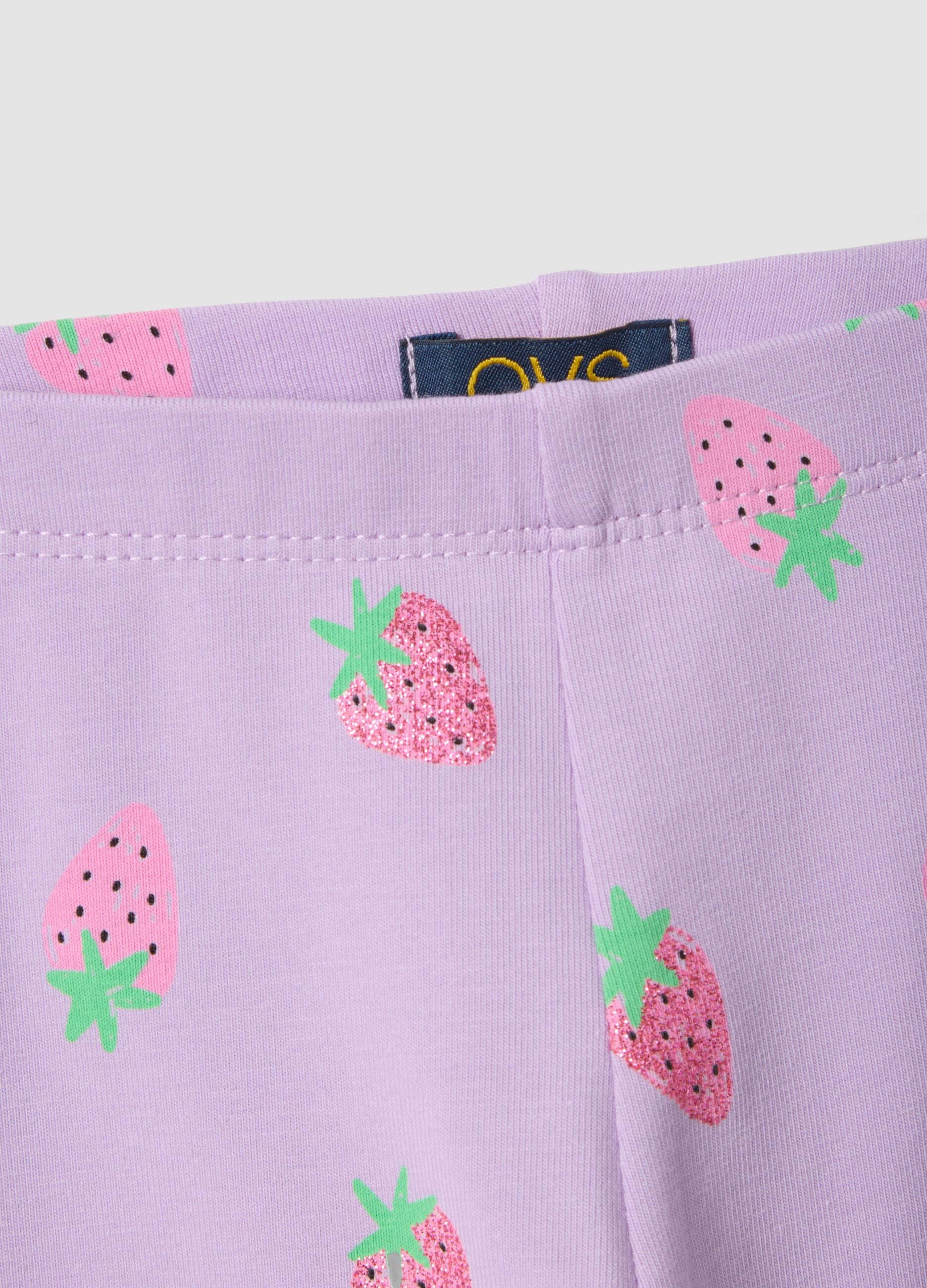Girls' Skinny Organic Cotton Elasticated Violet Leggings