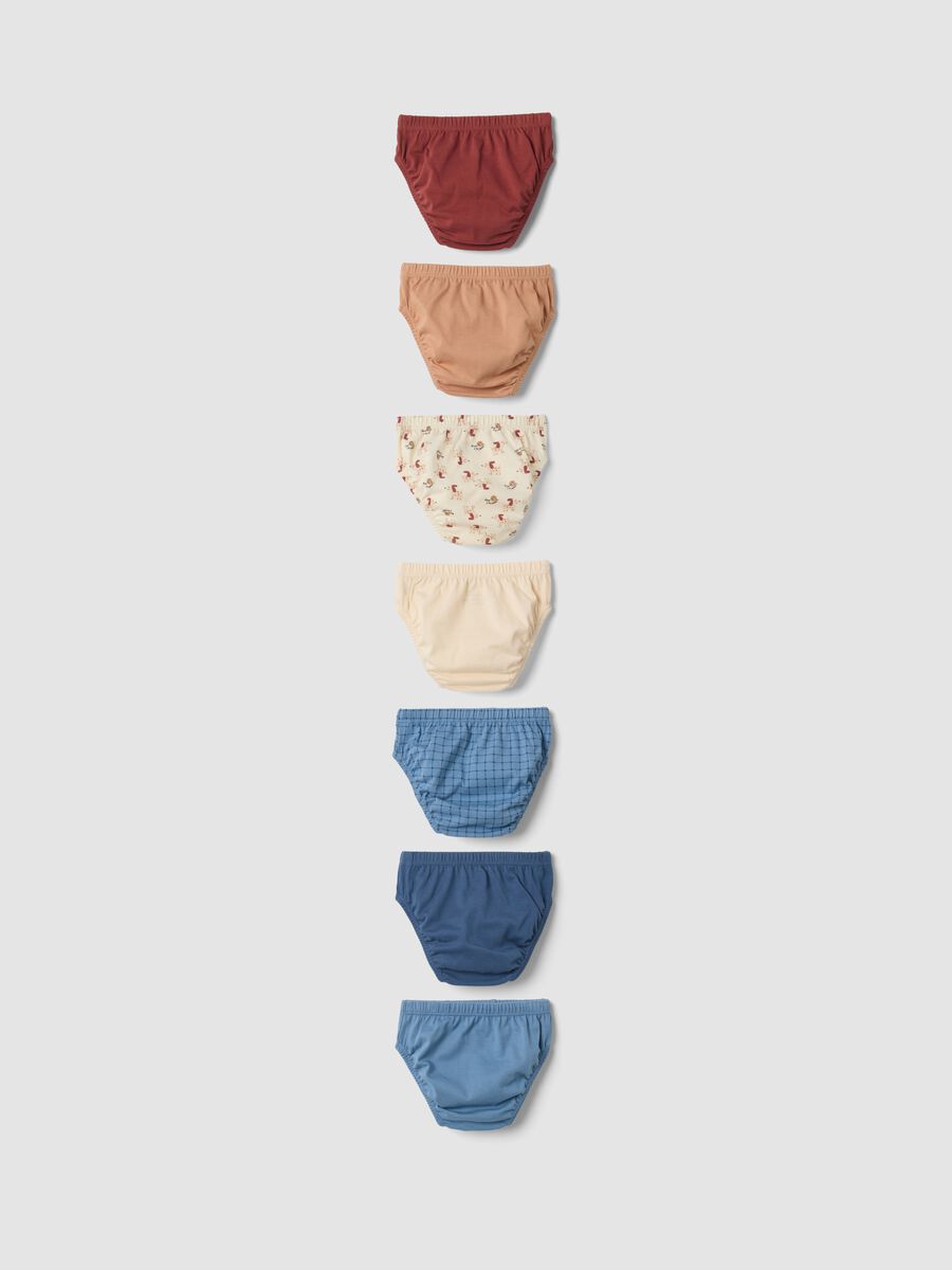 Multipack of seven multicolour organic cotton briefs for babies and toddlers_1