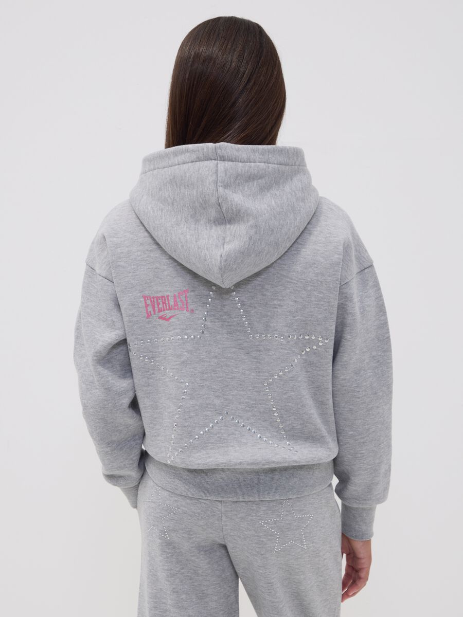 Grey cotton-blend hoodie for girls, regular fit_2