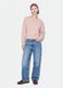 Pink cotton-blend crew-neck sweatshirt with embroidered detail_0