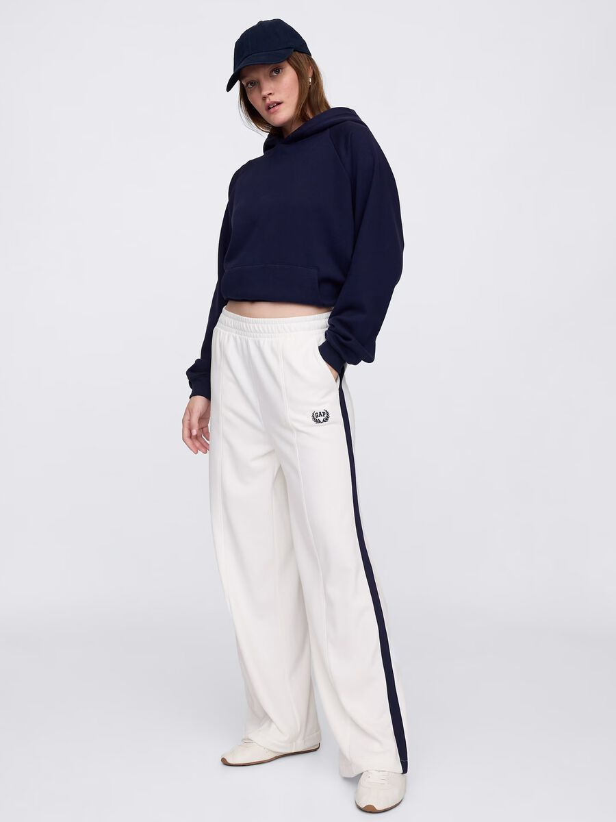 Pantaloni bianchi in misto cotone con logo GAP_0