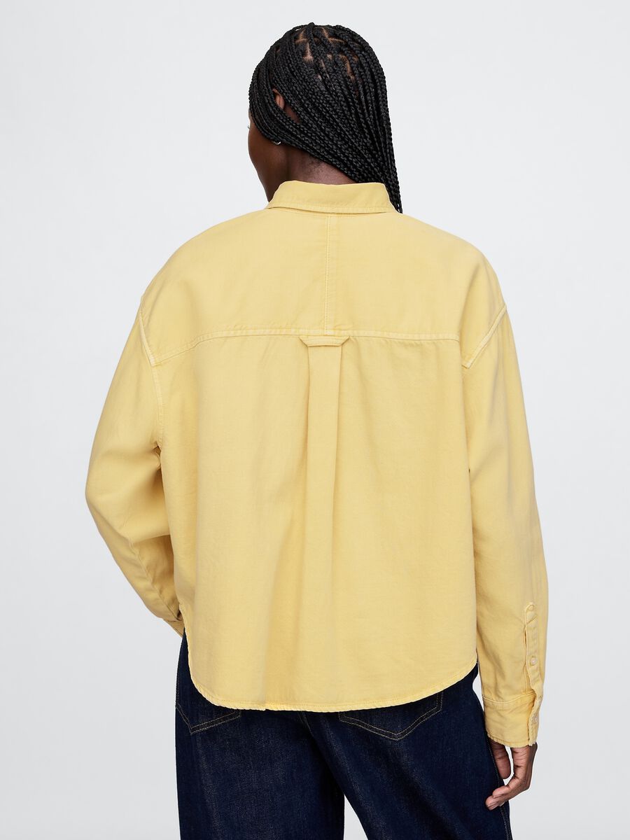 Camicia cropped in cotone_2