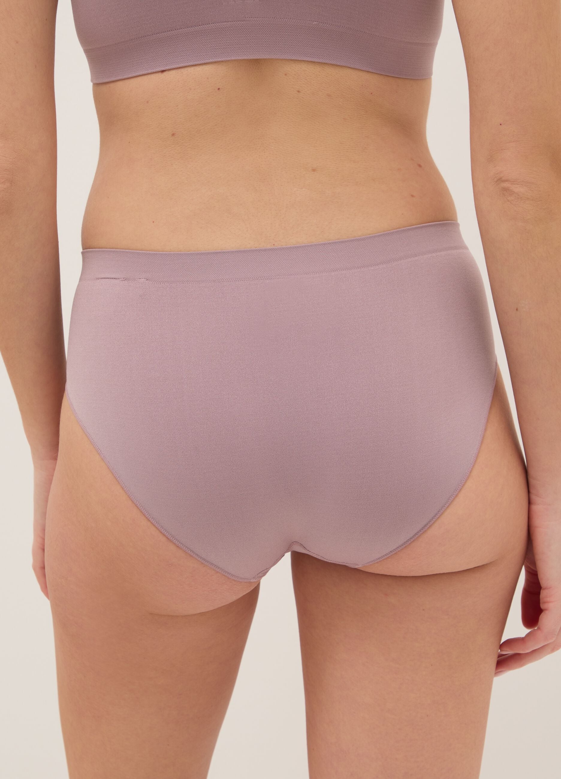 High-waisted pink briefs
