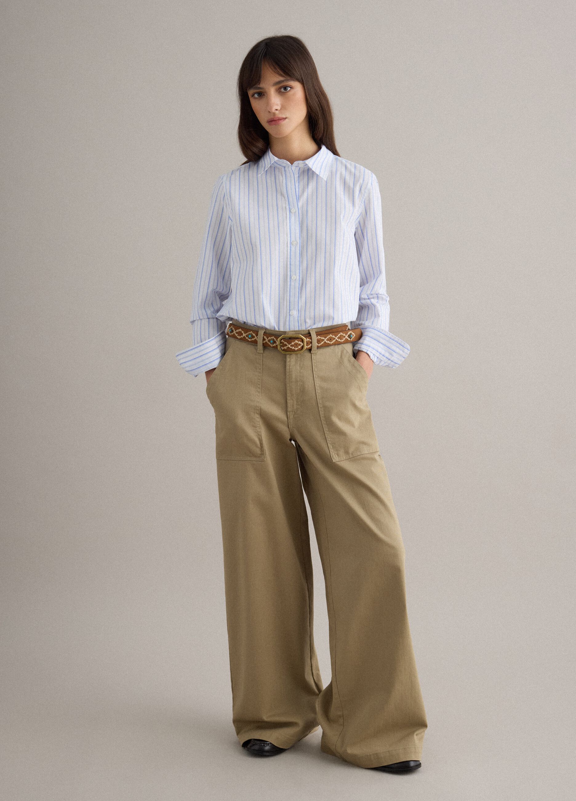 Pure Cotton Multicolour Striped Shirt Regular Fit