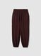 Brown pure viscose trousers with elasticated cuffs, regular fit_5