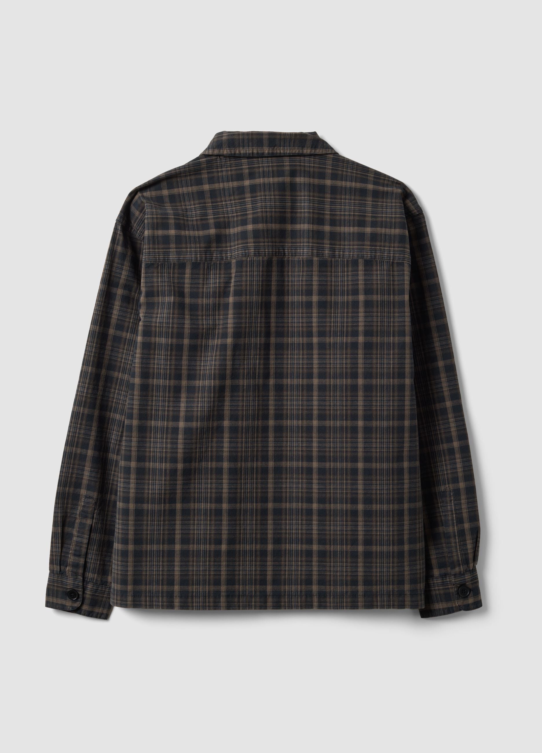Multicolour pure cotton check shirt, oversized fit