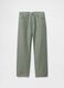 Light Green Mixed Fabric Trousers_5