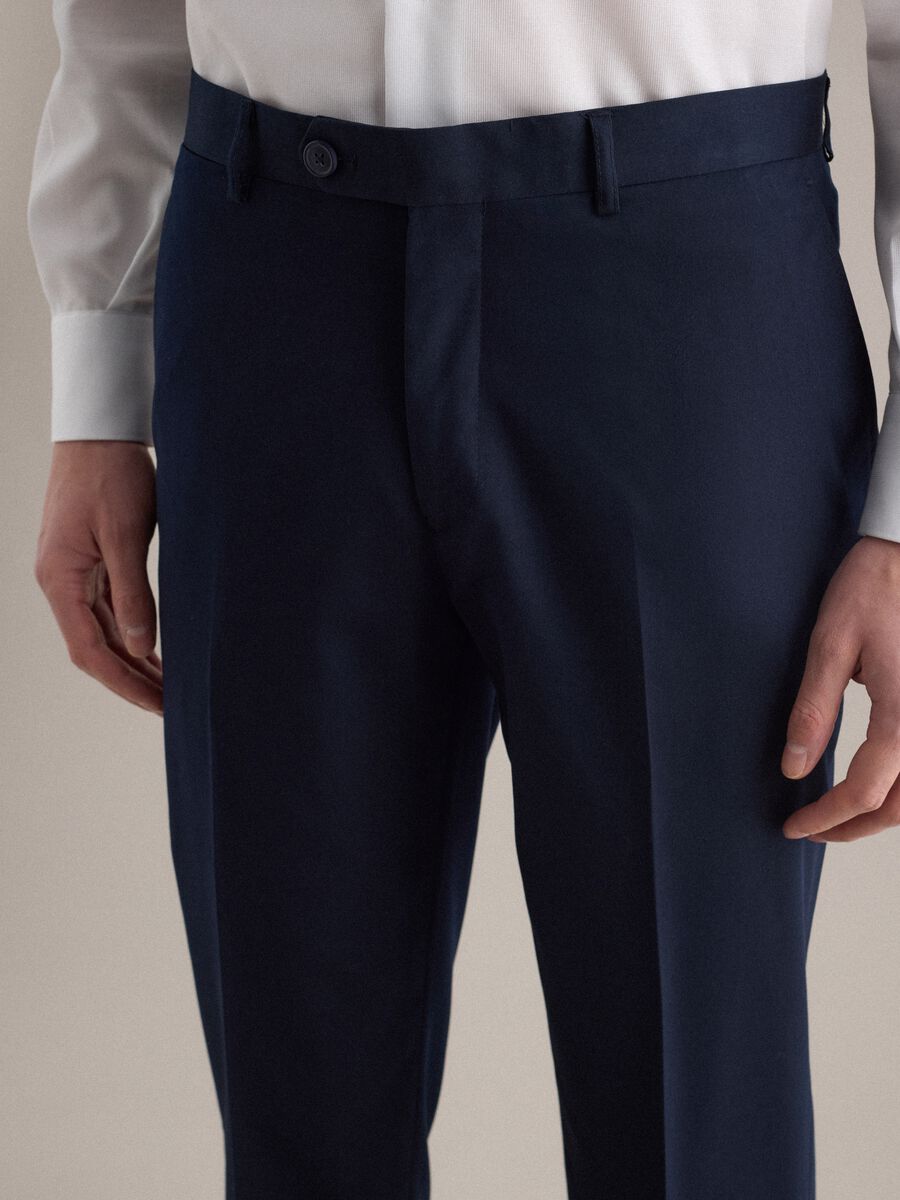 Classic Blue Regular Fit Trousers_4