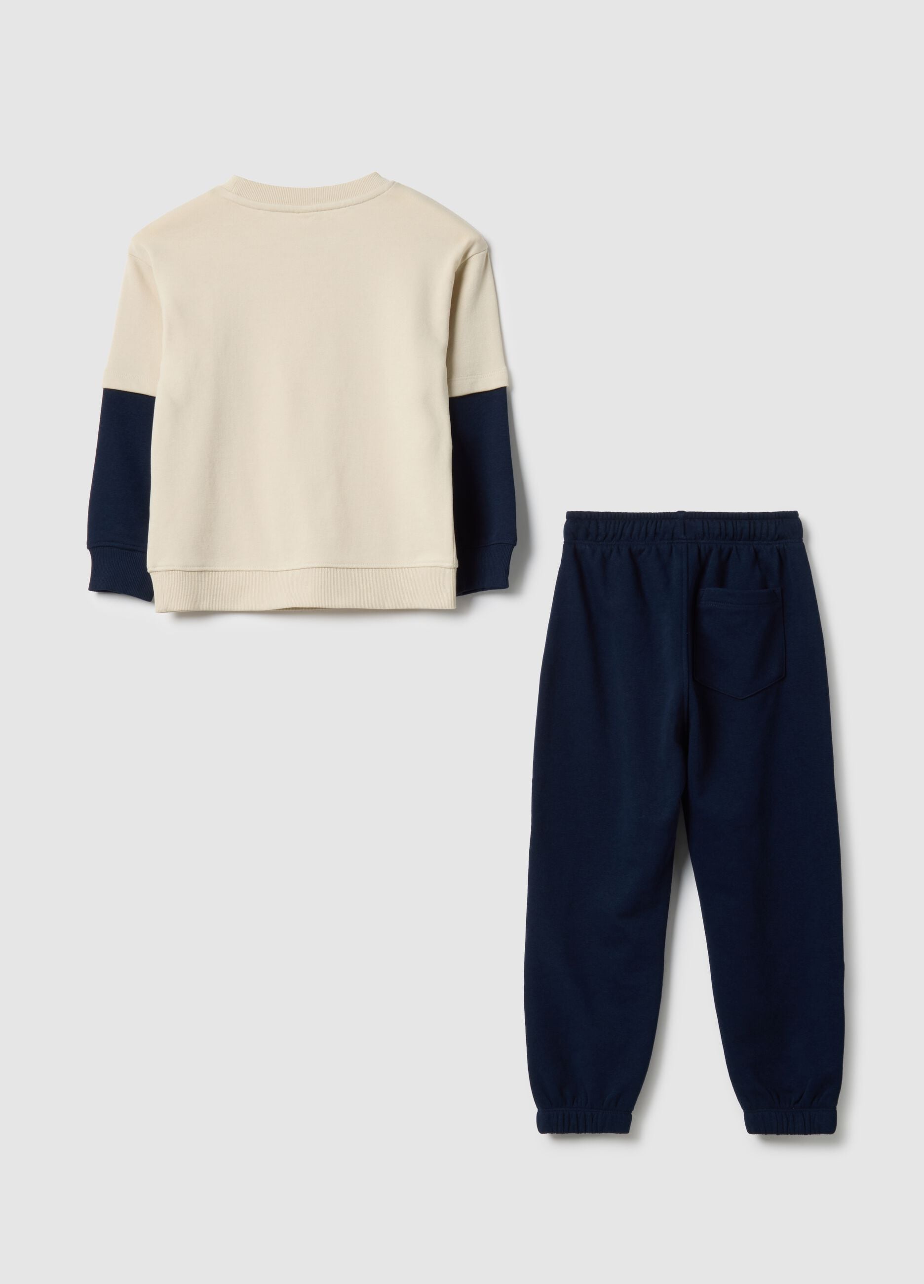 Multicolour sweatshirt and trouser set for children in cotton blend over fit
