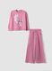 Pink cotton-blend crew-neck tracksuit with Stitch print for girls_0