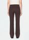 Brown flared trousers in stretch viscose with pinstripe pattern_2