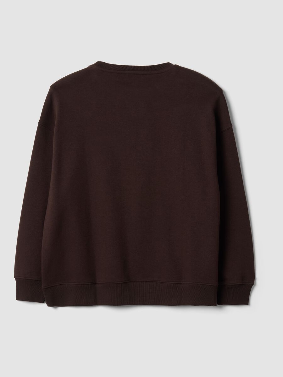 Felpa marrone in misto cotone con scritta Paris_2