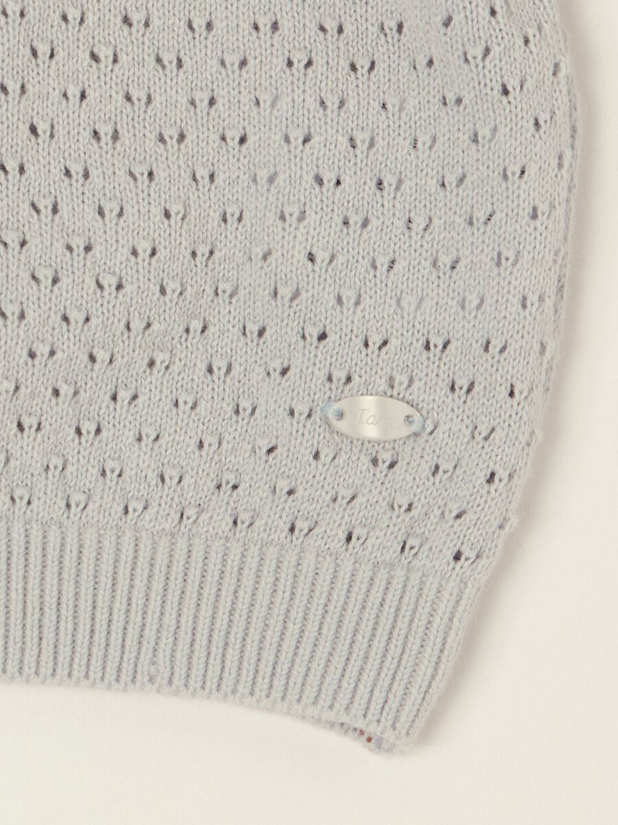 Cardigan grigio in puro cotone_1