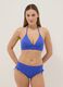 Blue stretch bikini top with adjustable tie straps_1