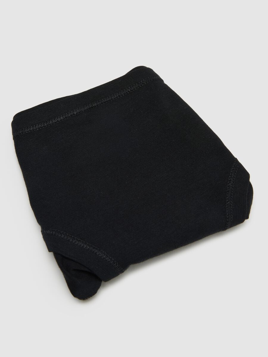 Girls' black baby briefs in regular fit stretch cotton_3