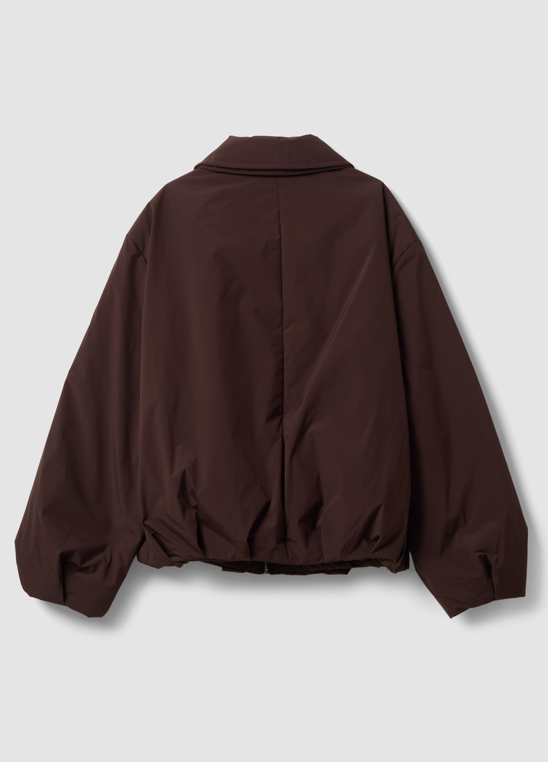 Brown regular-fit jacket with zip and wide collar