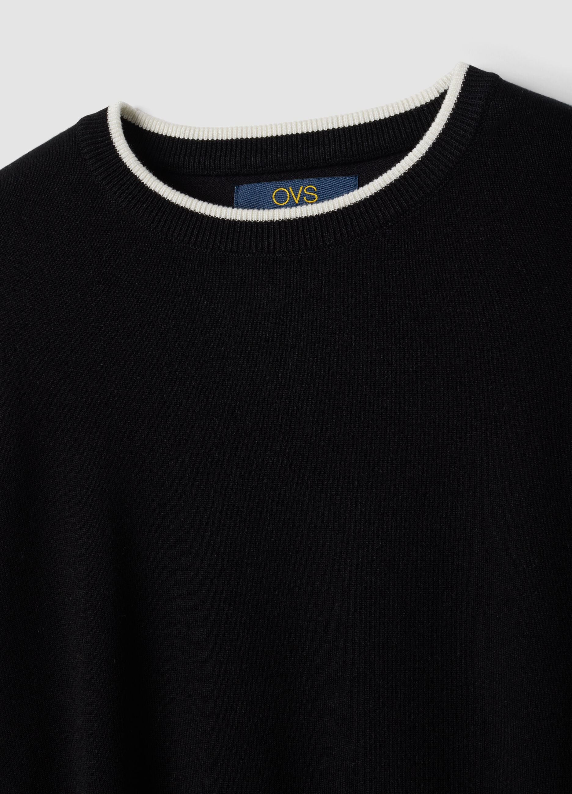 Black long-sleeved viscose-blend top