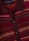 Red stretch wool cardigan with polo collar, regular fit_1