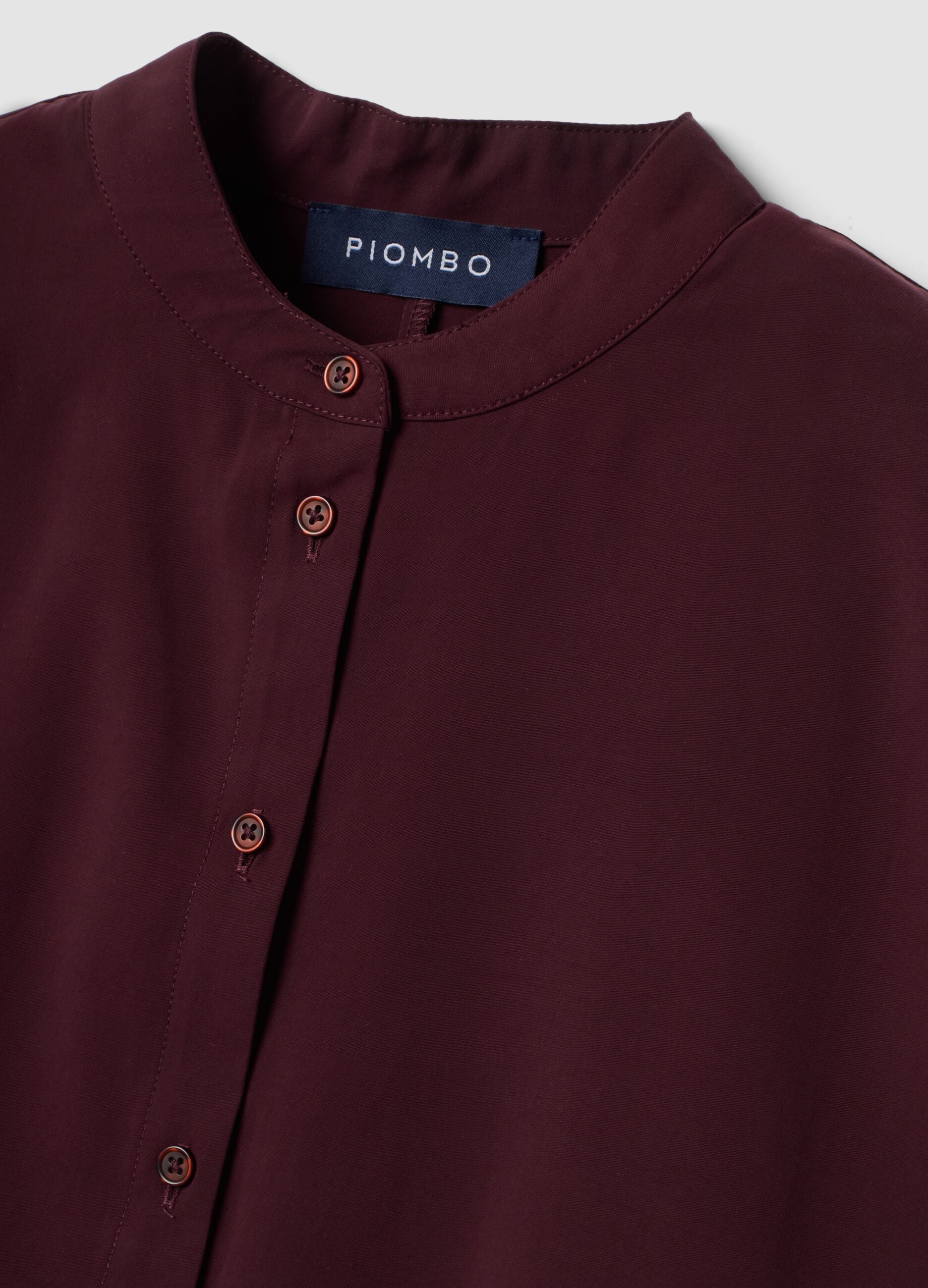 Red viscose-blend regular-fit long-sleeve shirt