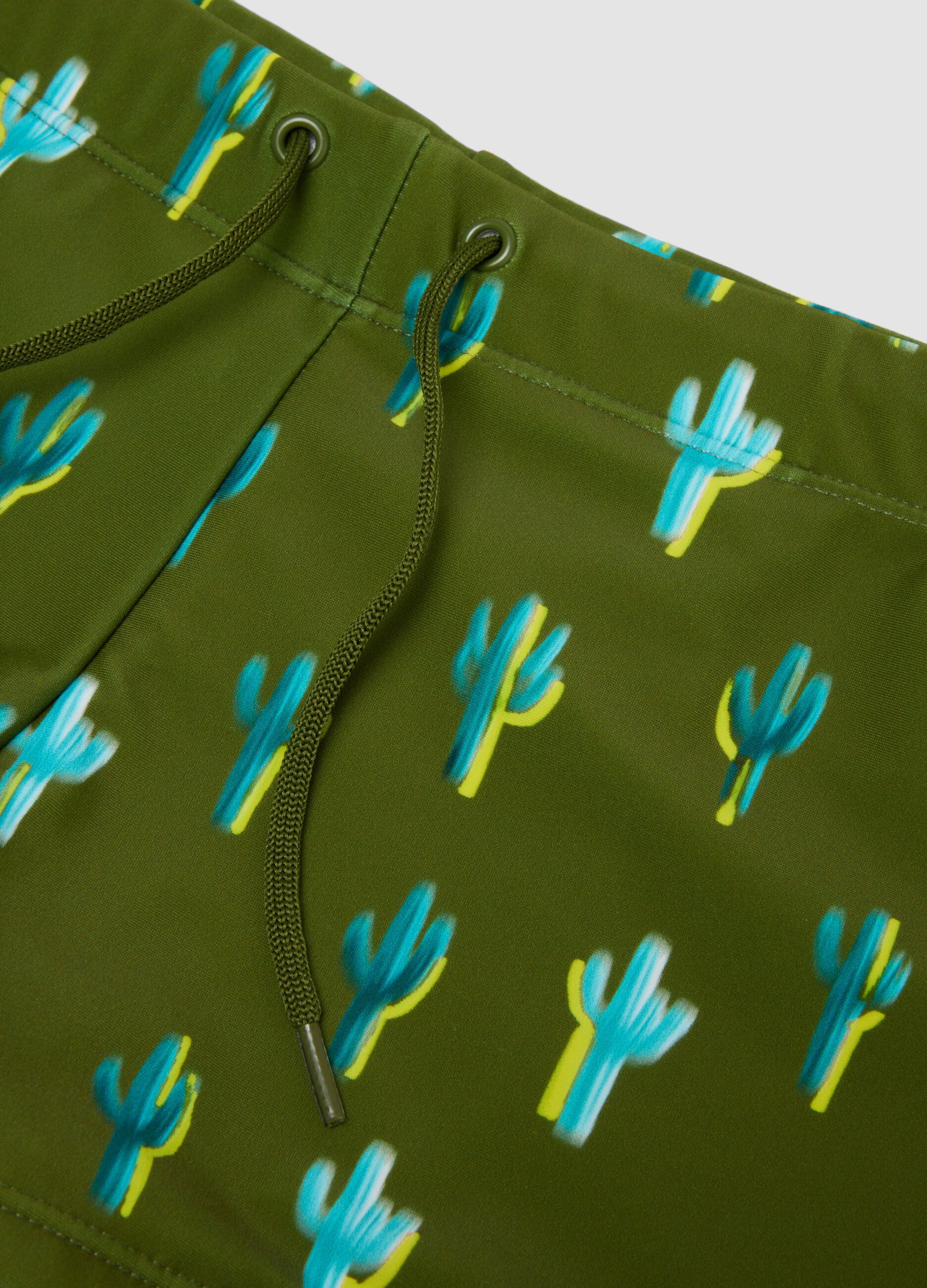 Green stretch swim briefs