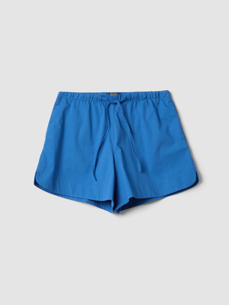 Blue stretch cotton shorts_4