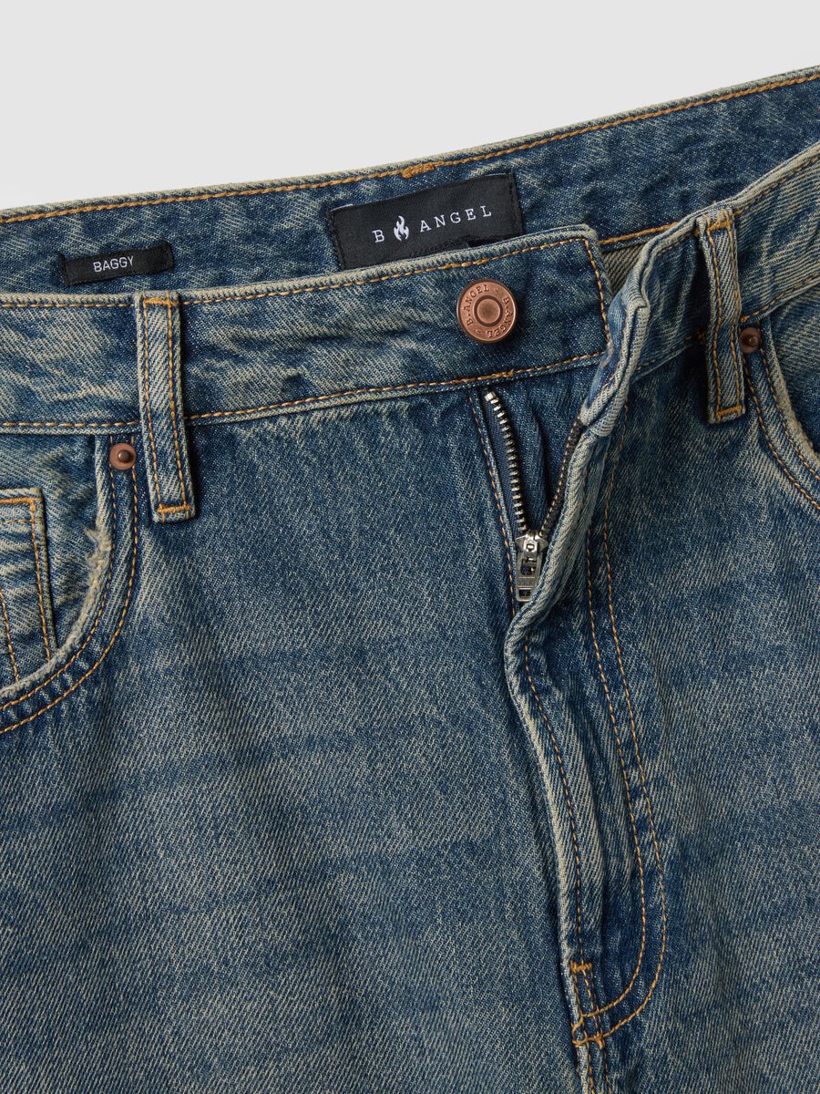 Blue Baggy Jeans in Pure Cotton_5