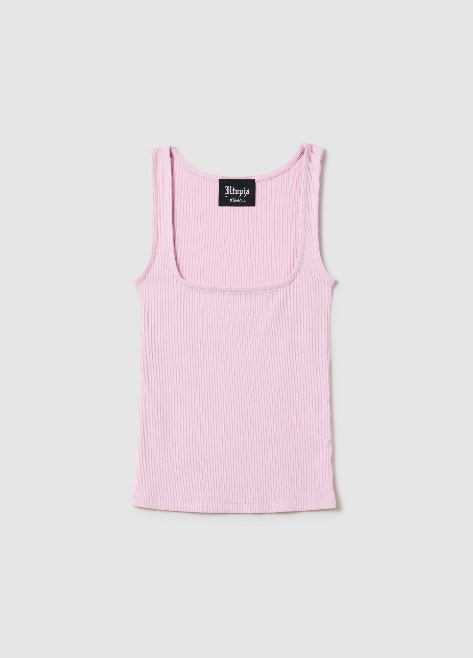 Vest Top Square Neck Pink