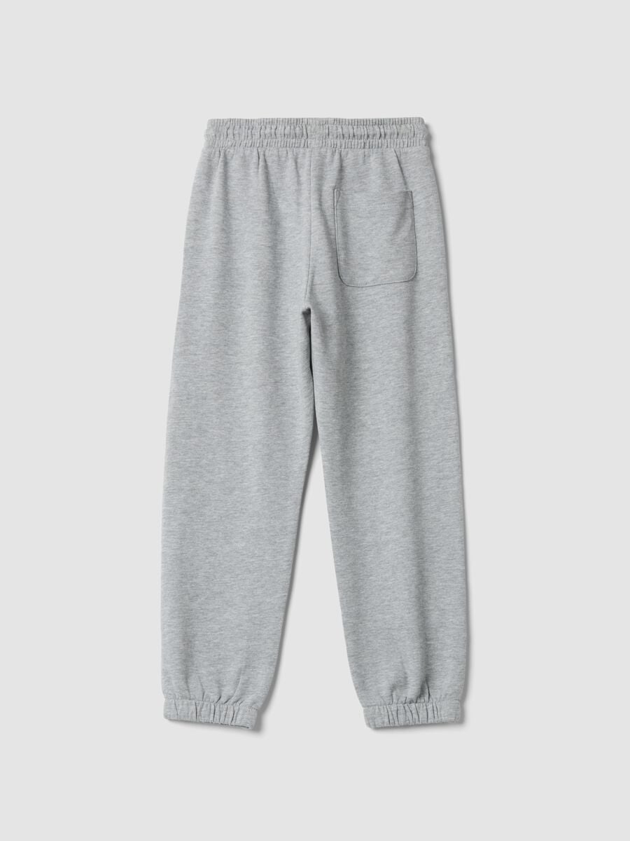 Grey cotton and viscose blend joggers_2