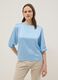 Blue long-sleeve regular fit top with teardrop closure_2