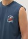 Blue pure cotton regular-fit vest top with print_3
