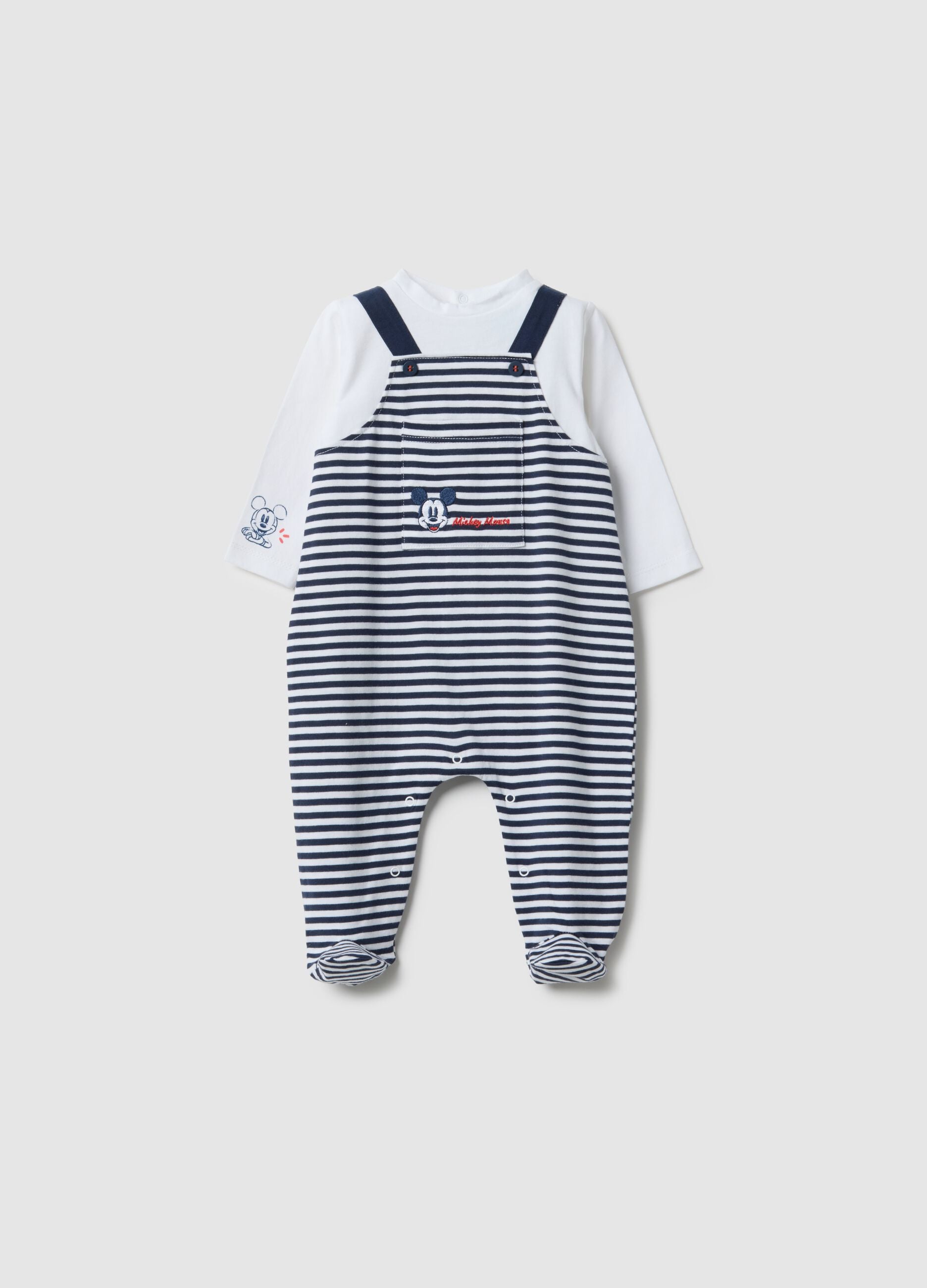Pure cotton newborn multicolour striped jumpsuit, regular fit
