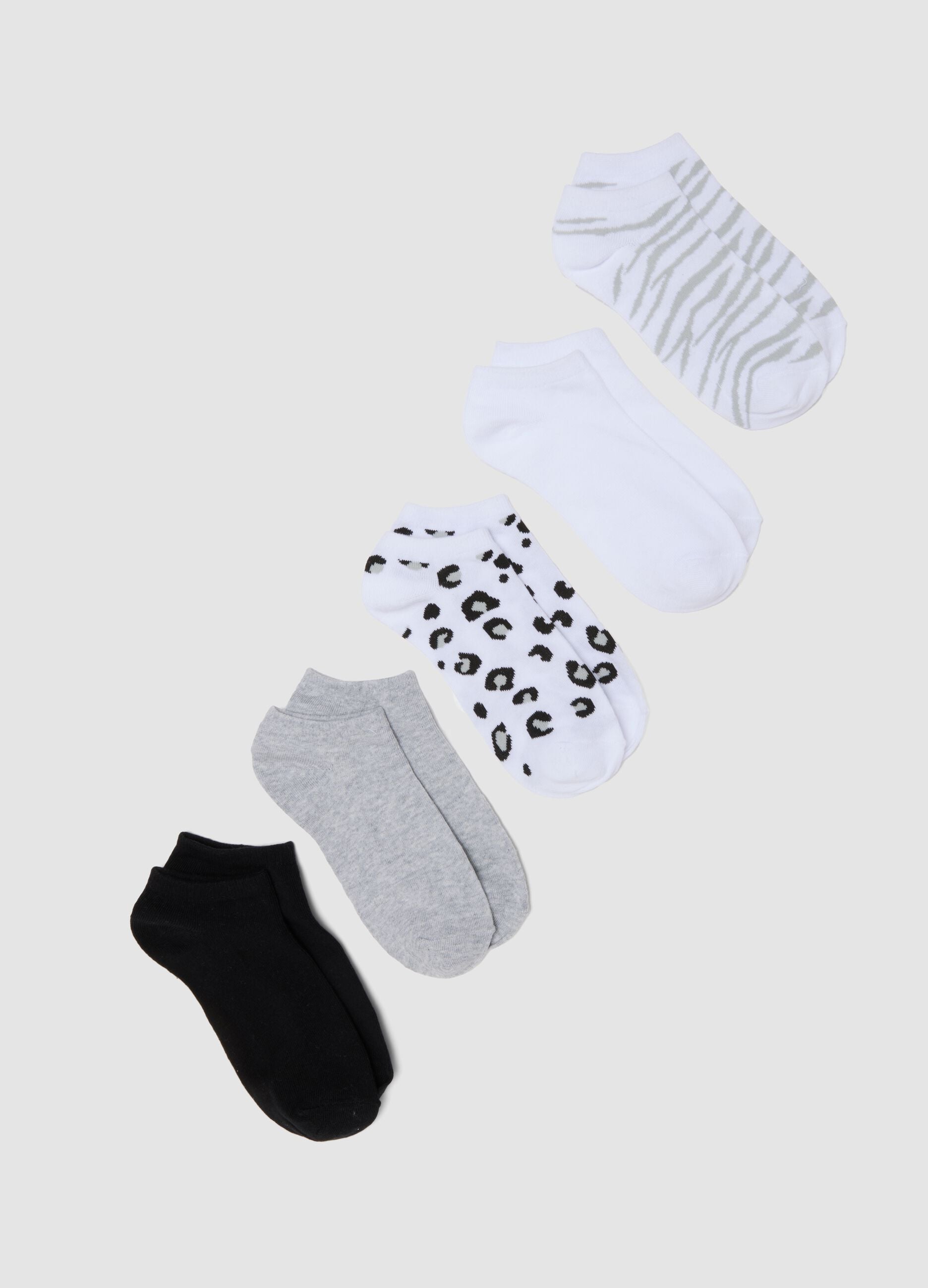 Five-pack of multicolour patterned organic cotton socks
