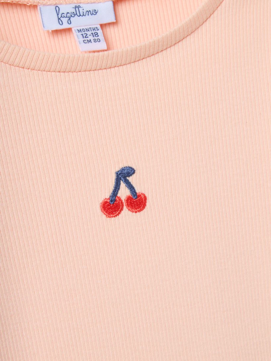 Pink long sleeve girls' t-shirt in regular fit cotton blend_2