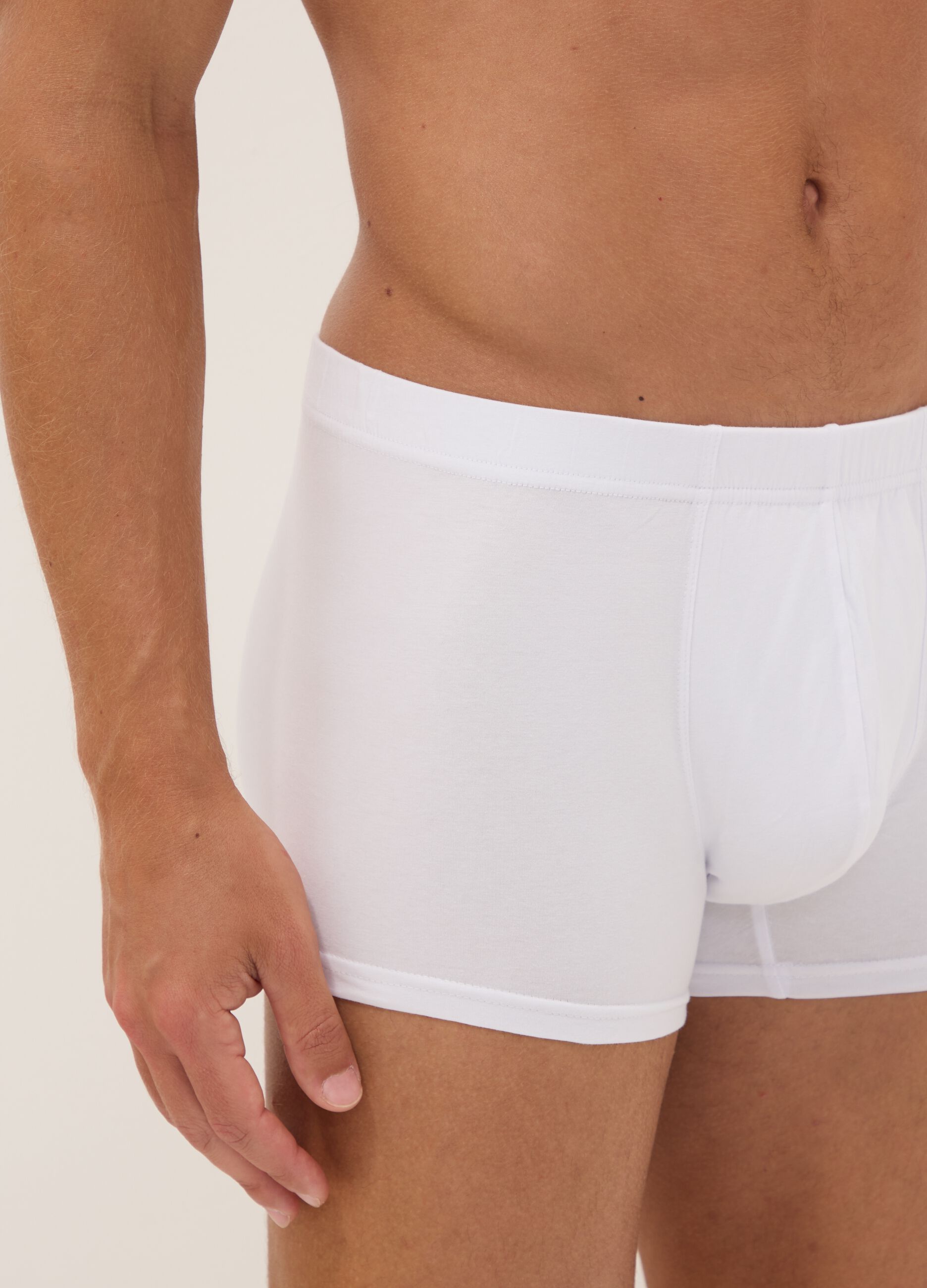 5-pack of white organic cotton boxers