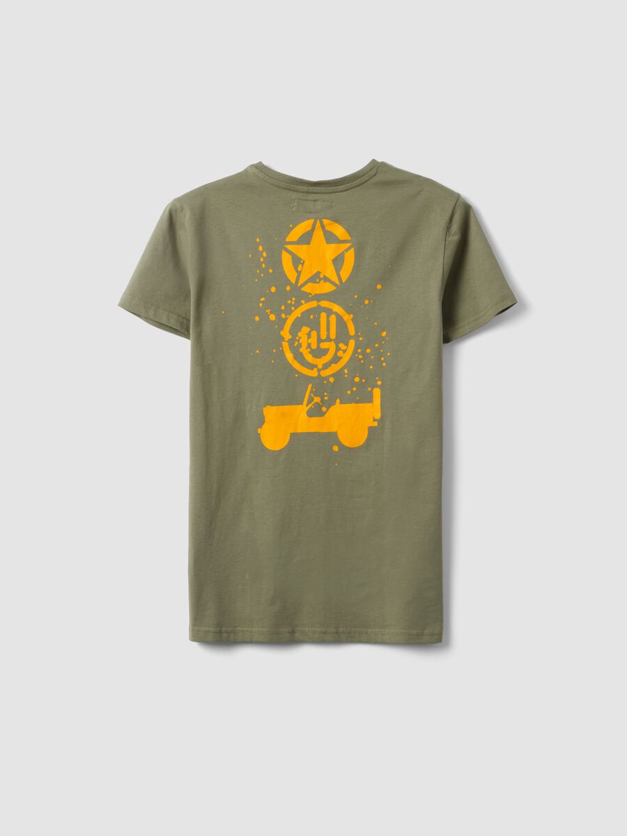 T-shirt in puro cotone verde da bambino regular fit con stampa_4