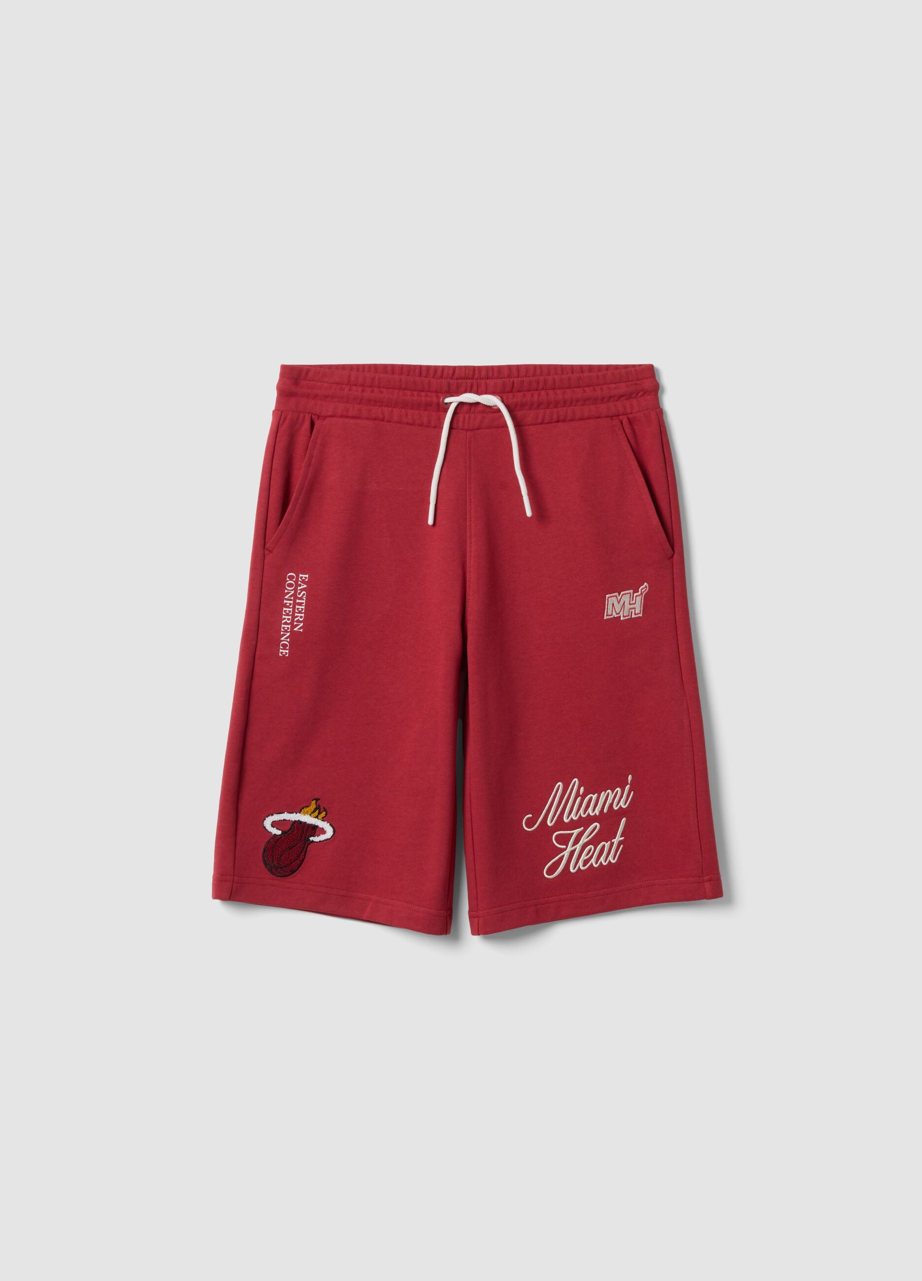 Red regular-fit cotton-blend shorts