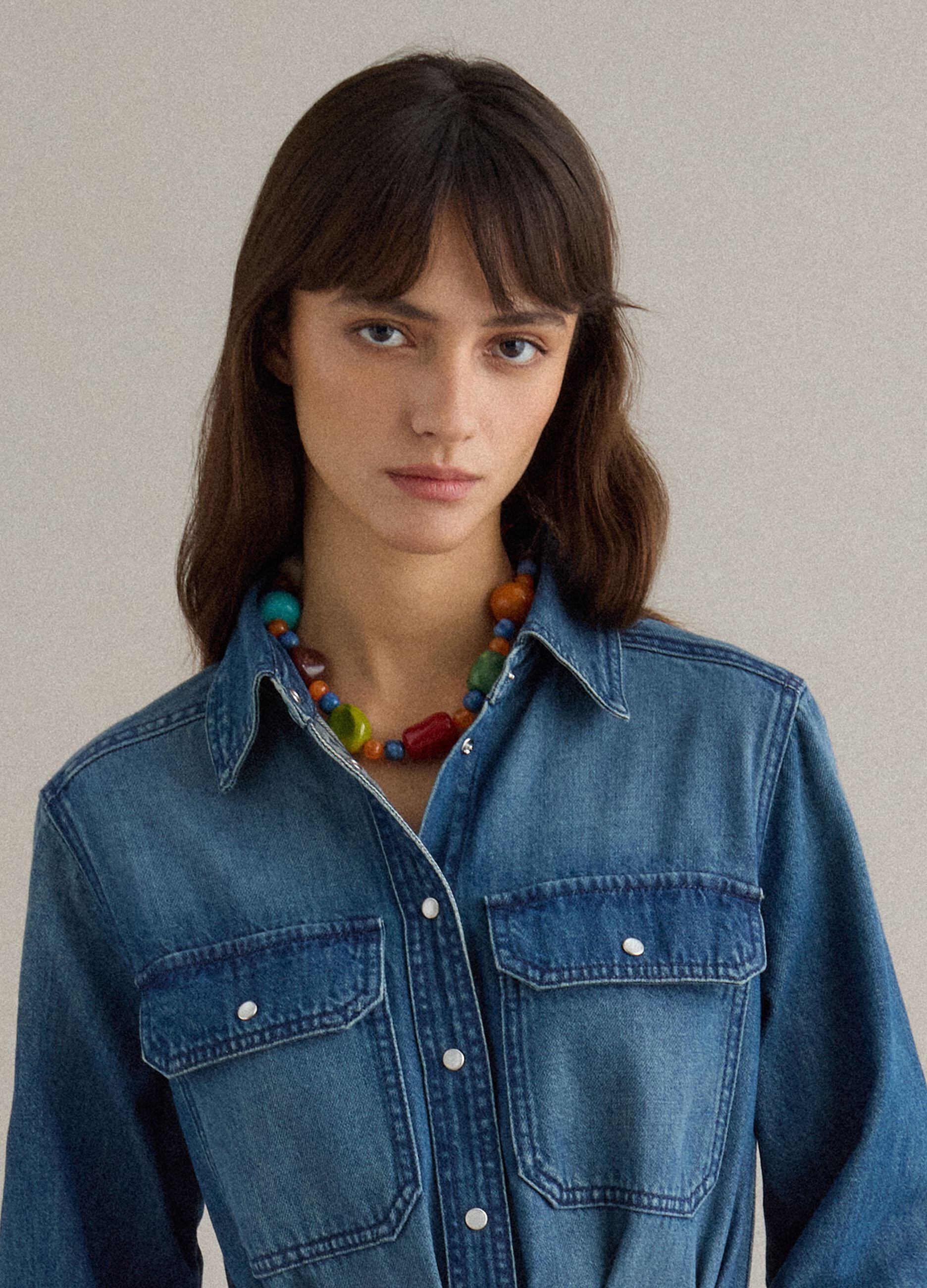 Multicolour resin necklace with adjustable clasp