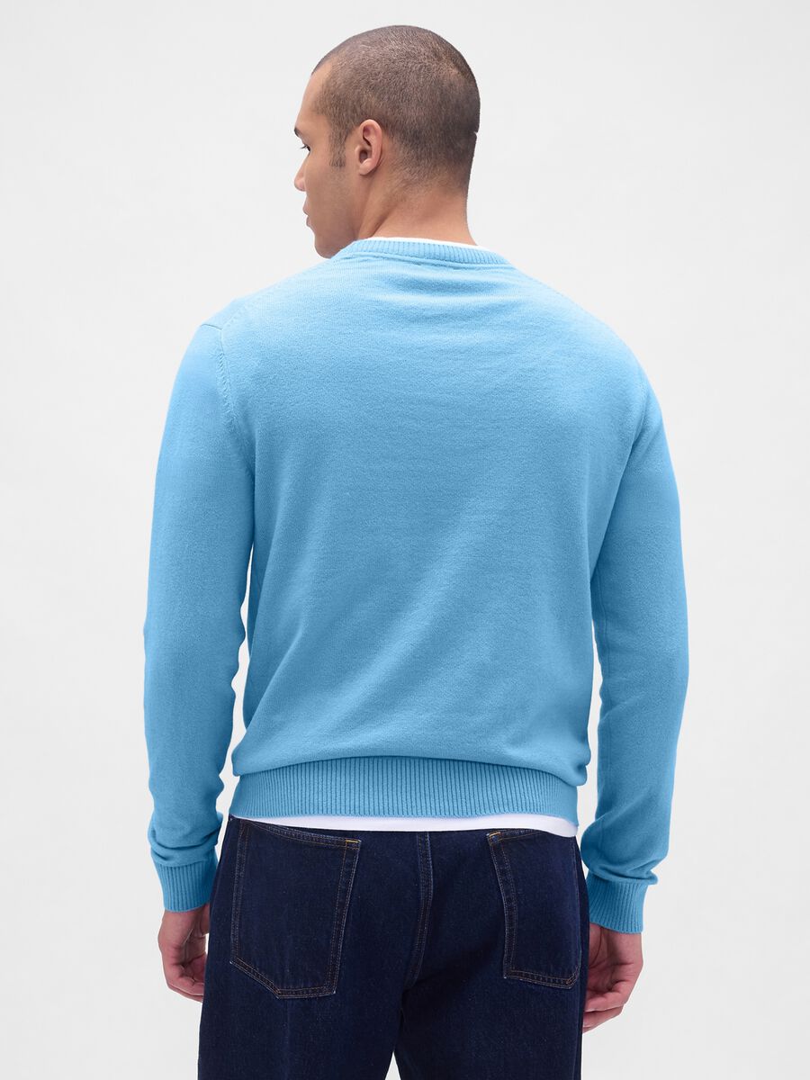 Blue Cotton Blend Sweater_1