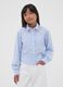 Blue striped pure cotton shirt with hearts for girls_0