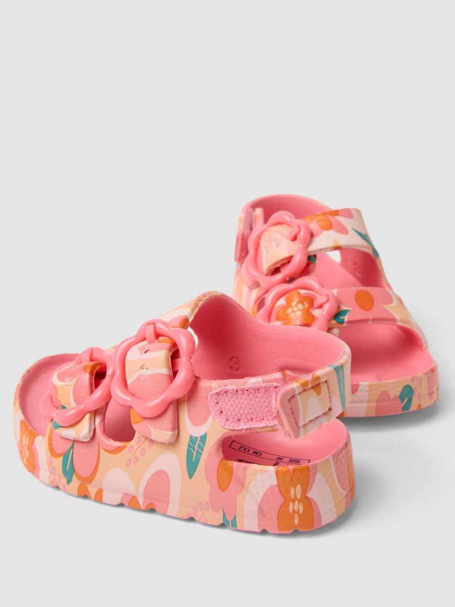 Multicolour baby girl sandals with floral print_2