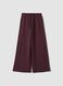 Purple wide-leg trousers in stretch modal with drawstring_0