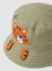 Green cotton bucket hat for boys with tiger_2