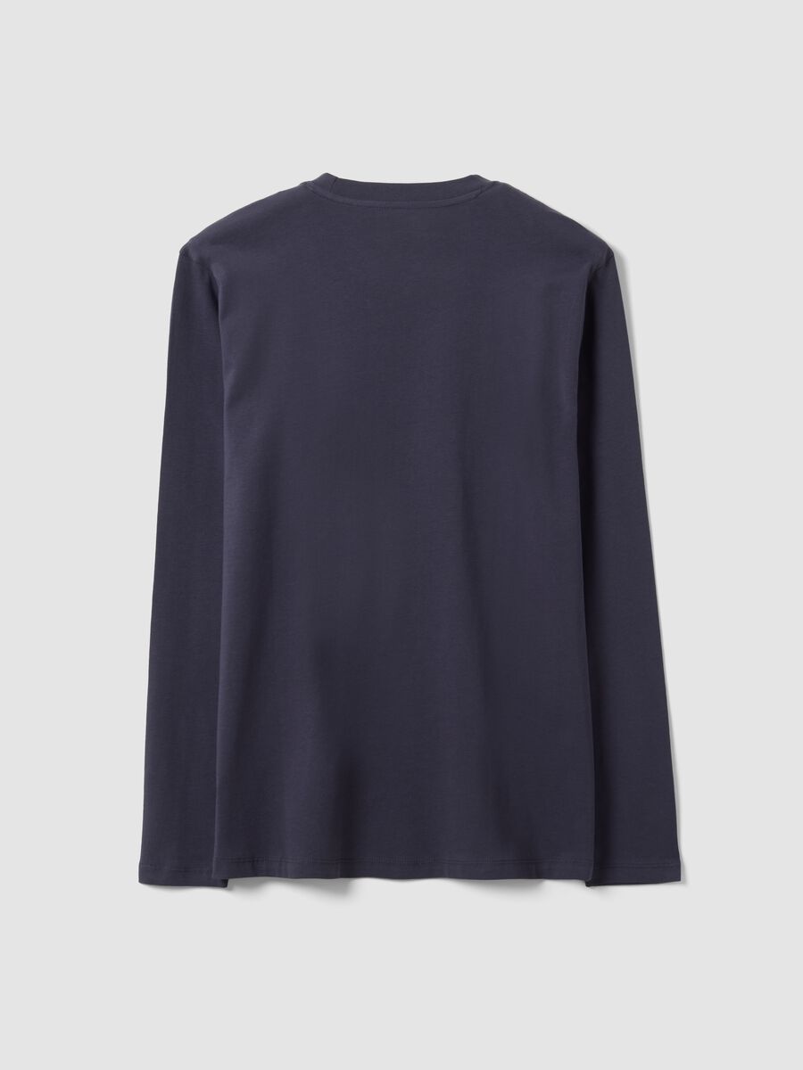 Grey long-sleeve crew-neck T-shirt in pure organic cotton_2