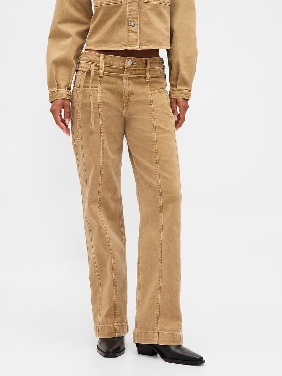 Jeans wide leg in cotone elasticizzato_1